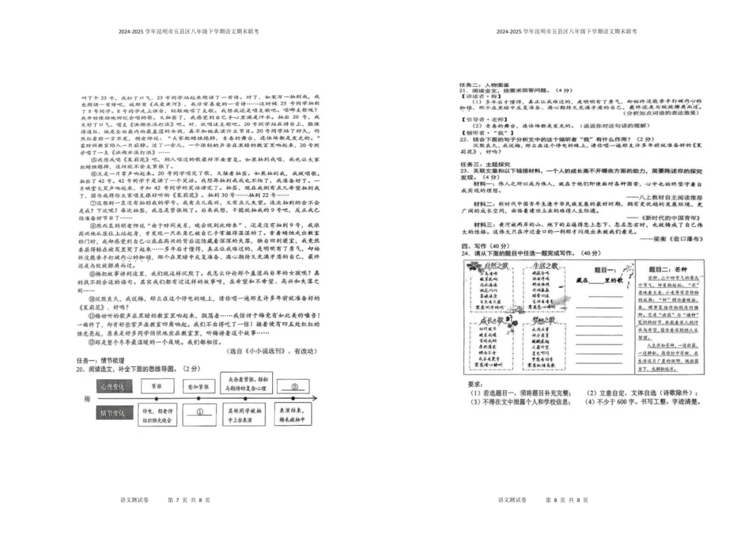 【夏老师阅读与表达】八下语文期末试卷分享(上) 第27张