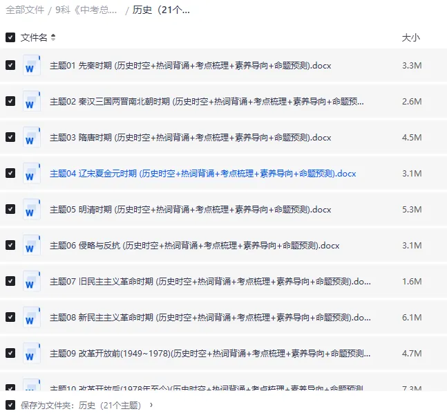 2026中考历史复习知识清单+训练题|word版可编辑|时间线+考点练 第3张