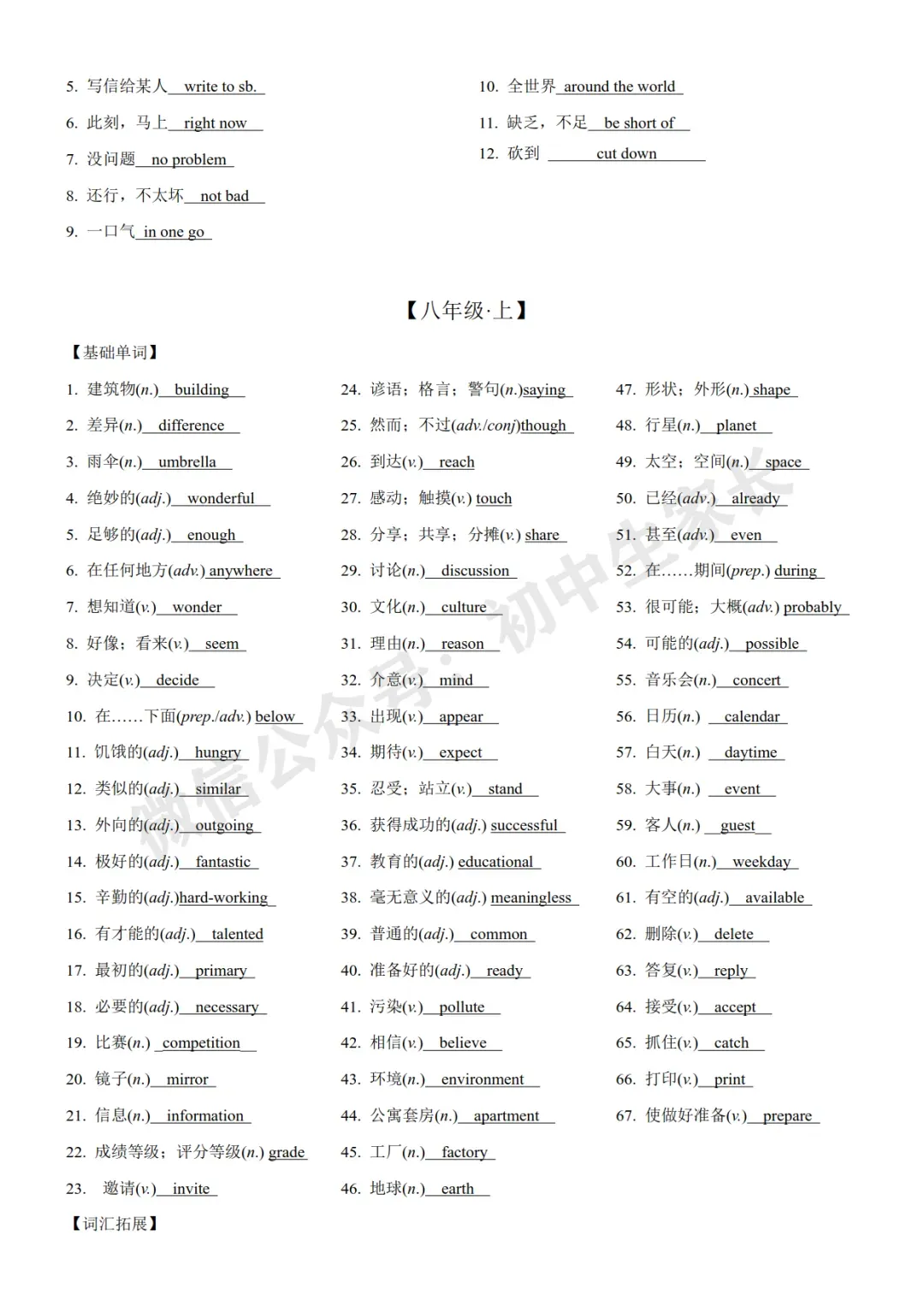 2026中考英语重点单词常考词性转换汇总(可打印) 第4张