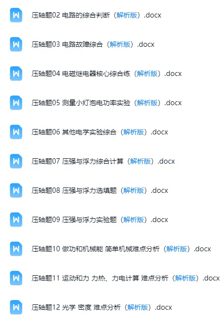 【2026中考物理】压轴题专项提升练习 第1张