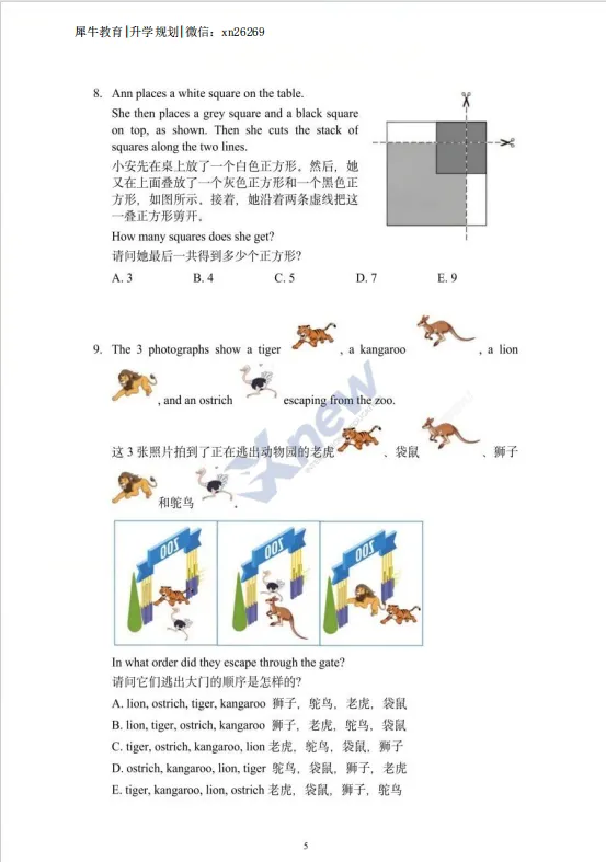 2026年袋鼠数学A-F级真题答案解析,中小学的家长快自行领取! 第9张
