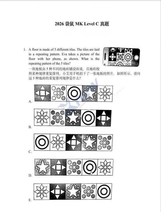 2026年袋鼠数学A-F级真题答案解析,中小学的家长快自行领取! 第12张