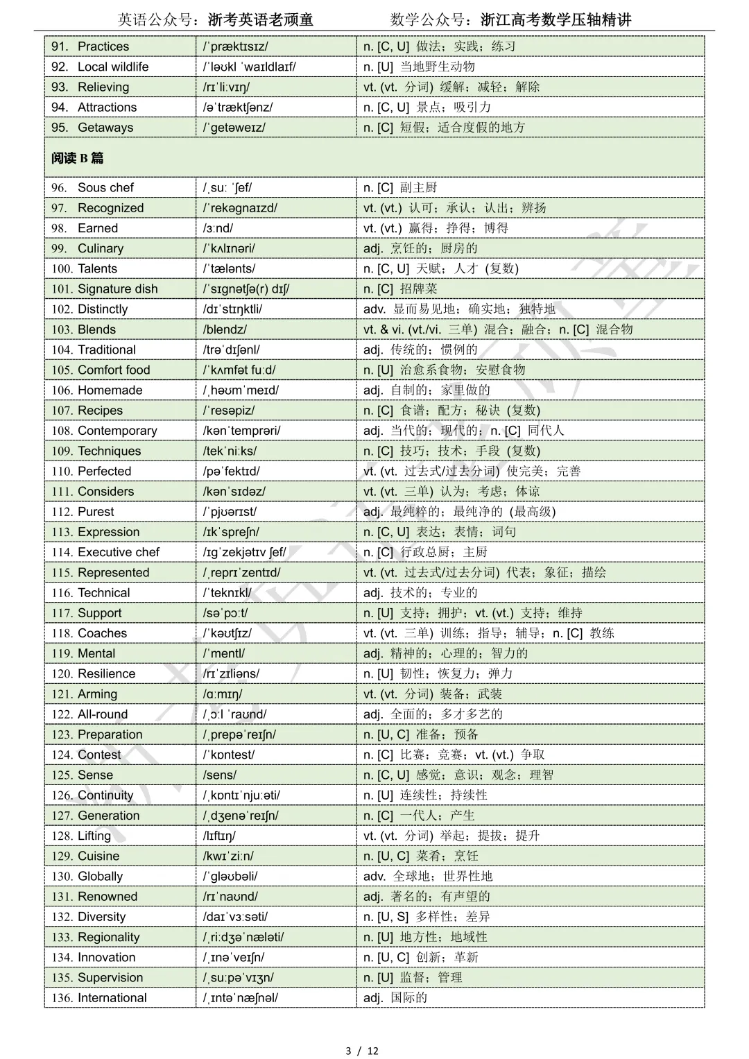 【试卷二次开发】词汇整理(510词!!!)2026浙江宁波“十校”2026届下学期高三3月联考词汇整理 第3张