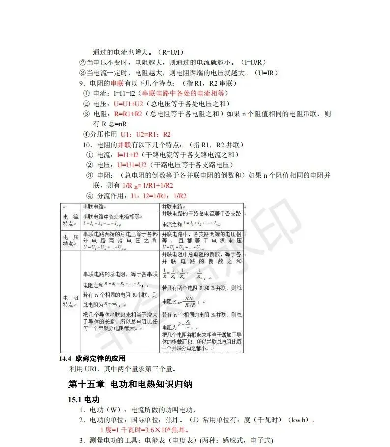 初中物理中考复习提纲 各章节复习知识点梳理 第226张