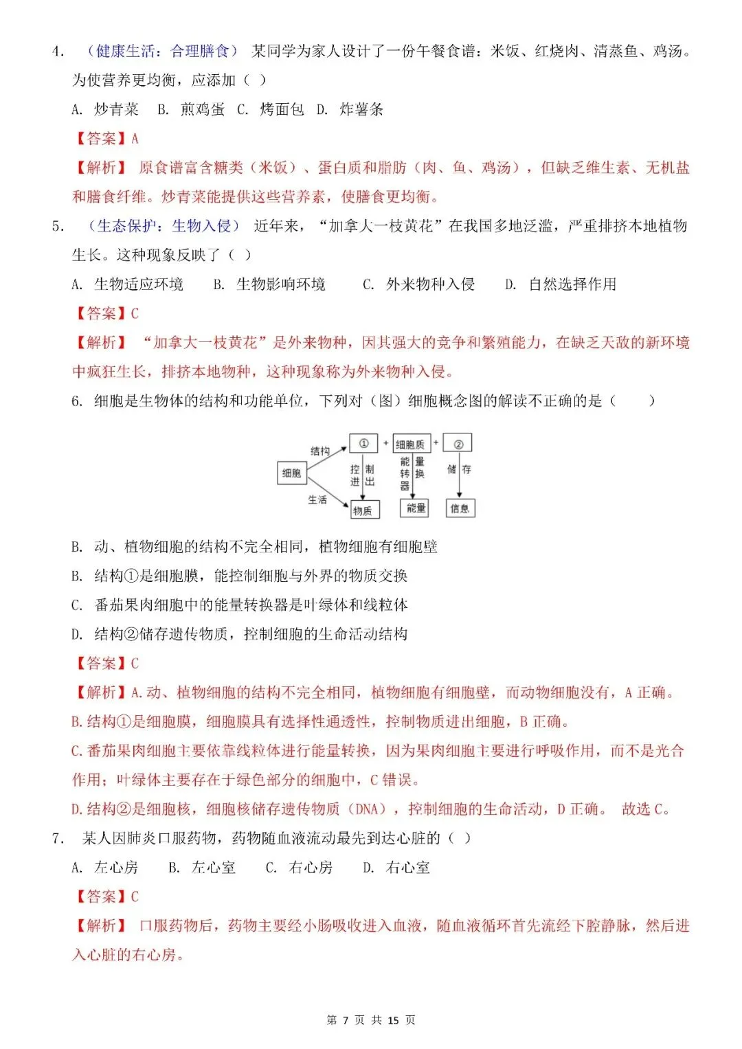 〔26春会考专项〕生物复习:第一次模拟考试全国通用试卷,电子版可下载 第9张