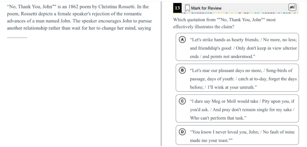 机考SAT真题解析—第十二套 第13张
