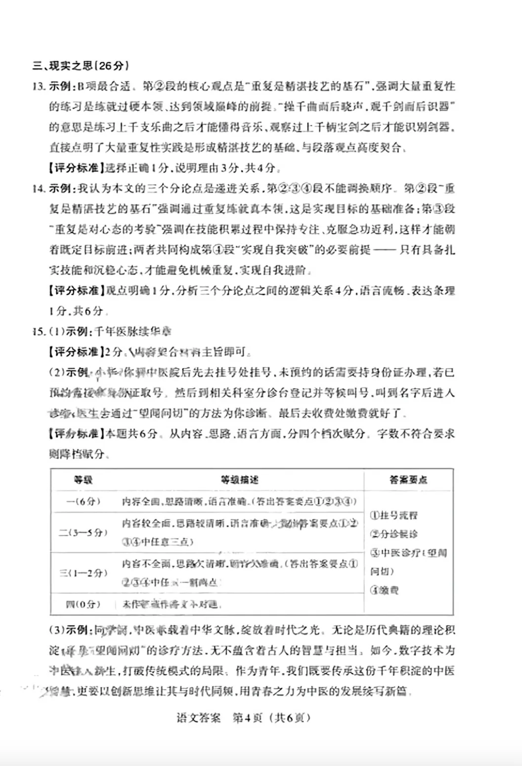 【中考模拟】2026年山西模拟联考(一)B卷语文试题及答案,附2篇范文 第13张