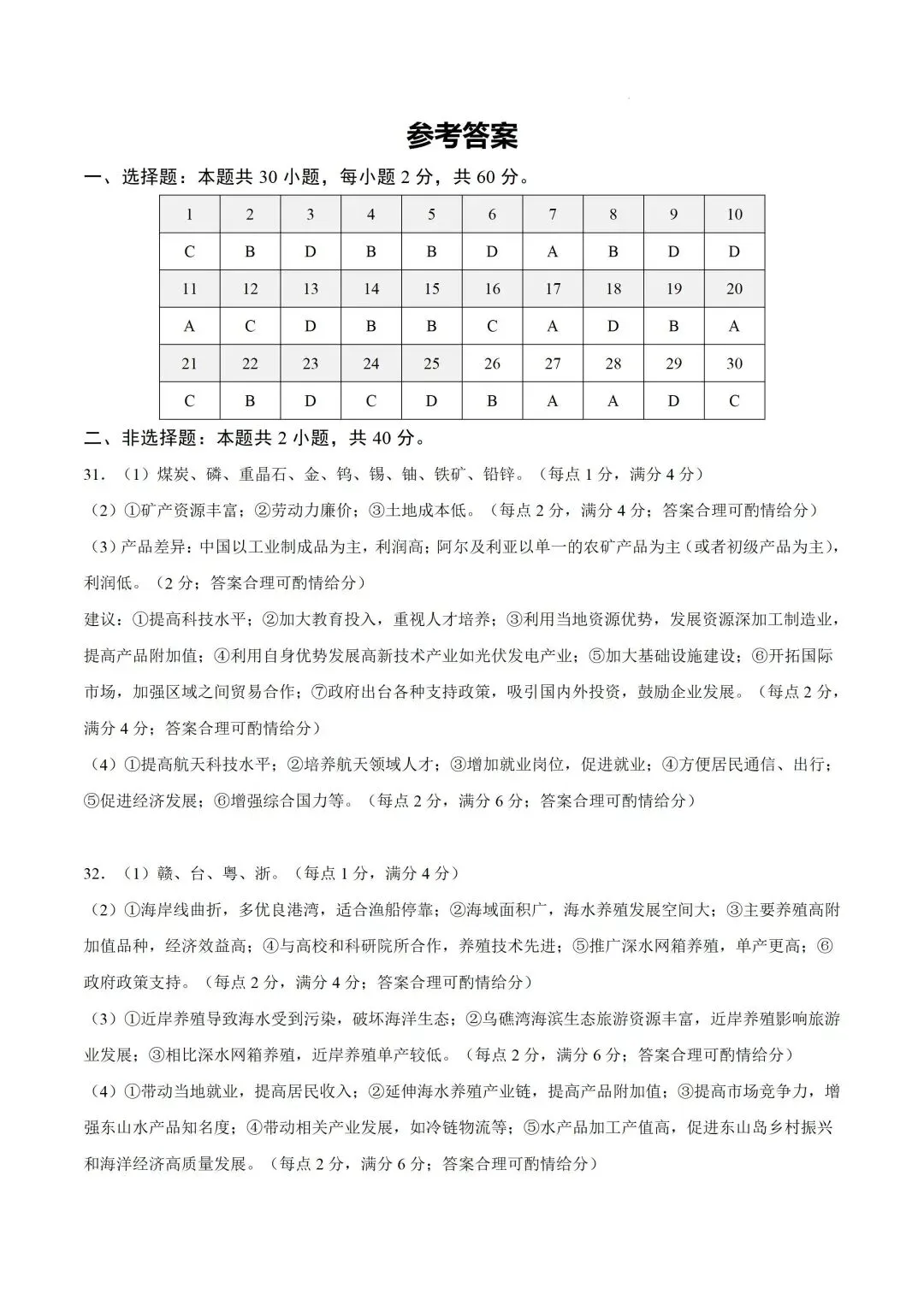 2026年广东省中考地理4月模拟卷(含答案) 第10张