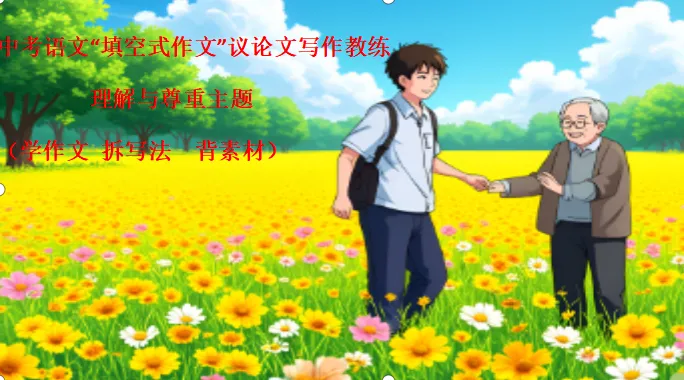 中考语文“填空式作文”议论文写作教练:理解与尊重主题(学作文 拆写法 背素材) 第2张
