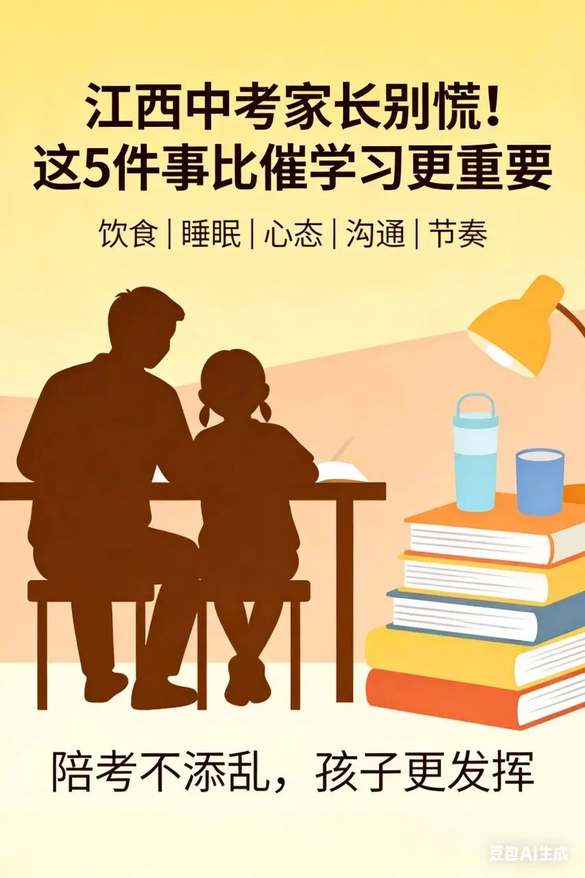 江西中考家长别慌!这5件事比催学习更重要(饮食、睡眠、心态、沟通) 第1张