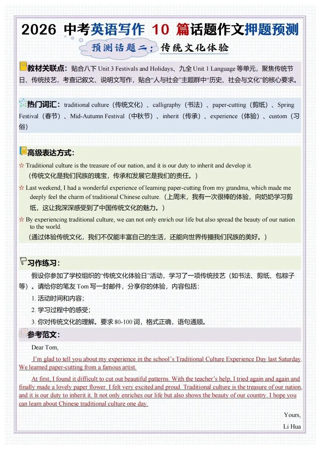 26中考写作话题预测 第4张