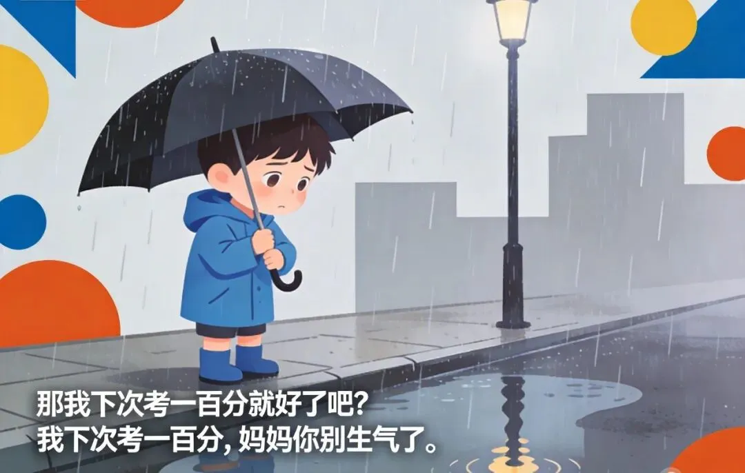 雨中妈妈训斥孩子,90分试卷引发的争议,揭示家庭教育的残酷真相 第3张