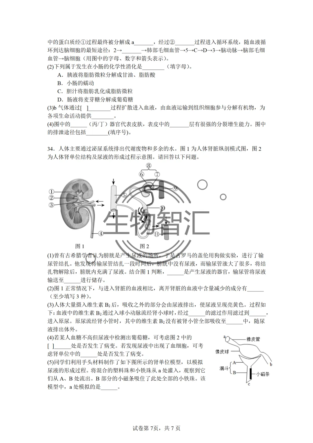【2026生物中考】四册书四份中考真题汇编题·七下 第17张