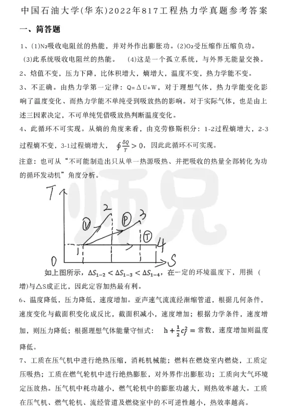【历年真题】重点985~中国石油大学-工程热力学-来袭,收藏! 第8张