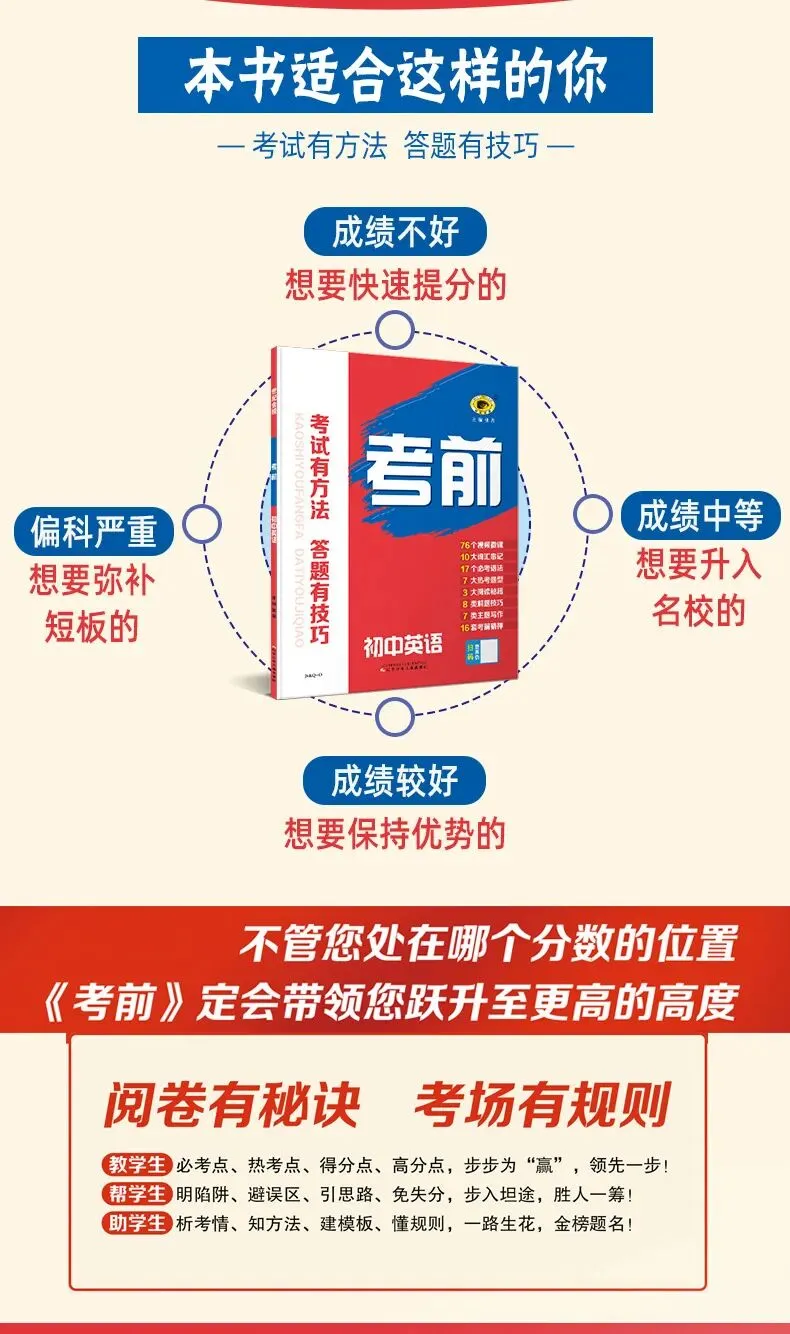 中考倒计时,《初中考前》系列:一套书搞定五科,让每一分都不浪费! 第1张