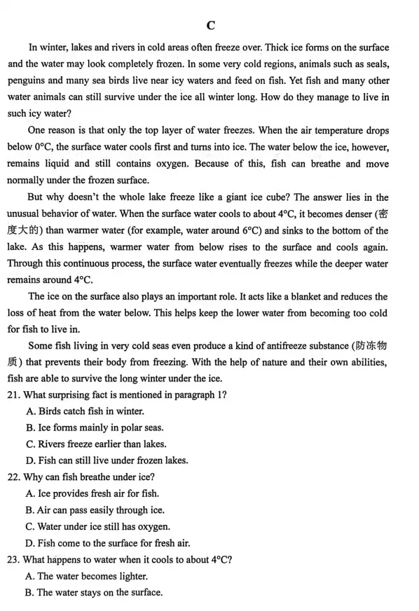 【中考模拟】2026年深圳市南山实验教育集团中考一模英语试卷及参考答案 第6张