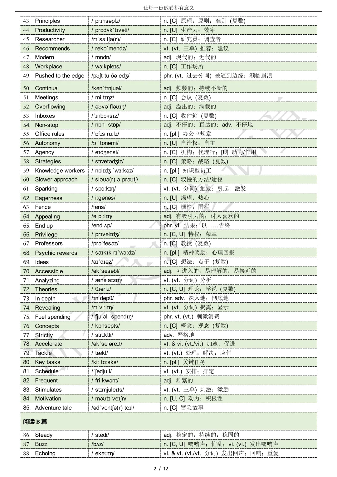 【试卷二次开发】词汇整理(522词!!!)2026年3月新阵地教育联盟词汇分类总结 第2张 【试卷二次开发】词汇整理(522词!!!)2026年3月新阵地教育联盟词汇分类总结 第2张