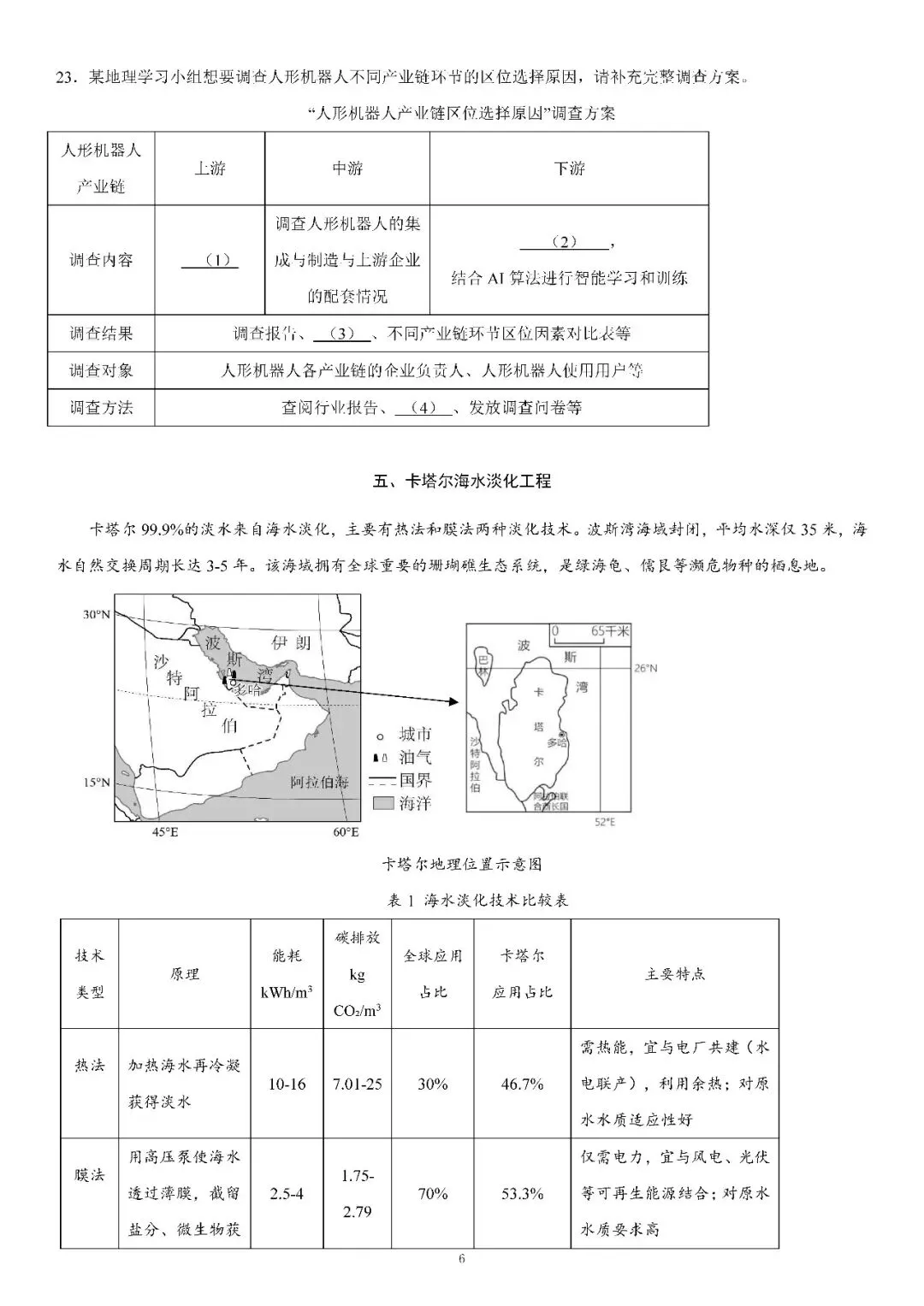 2026届上海市青浦区高三二模地理试卷(含答案) 第6张