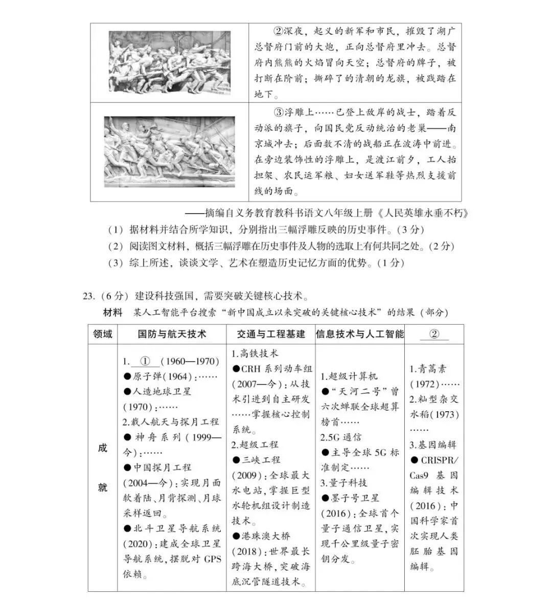 2026河南省中考历史优质模拟试卷6 第6张