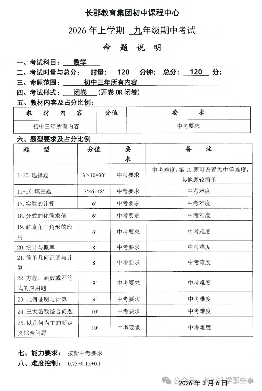快讯:长郡集团初三期中考紧急调整,郡、雅同开考,意义重大! 第5张