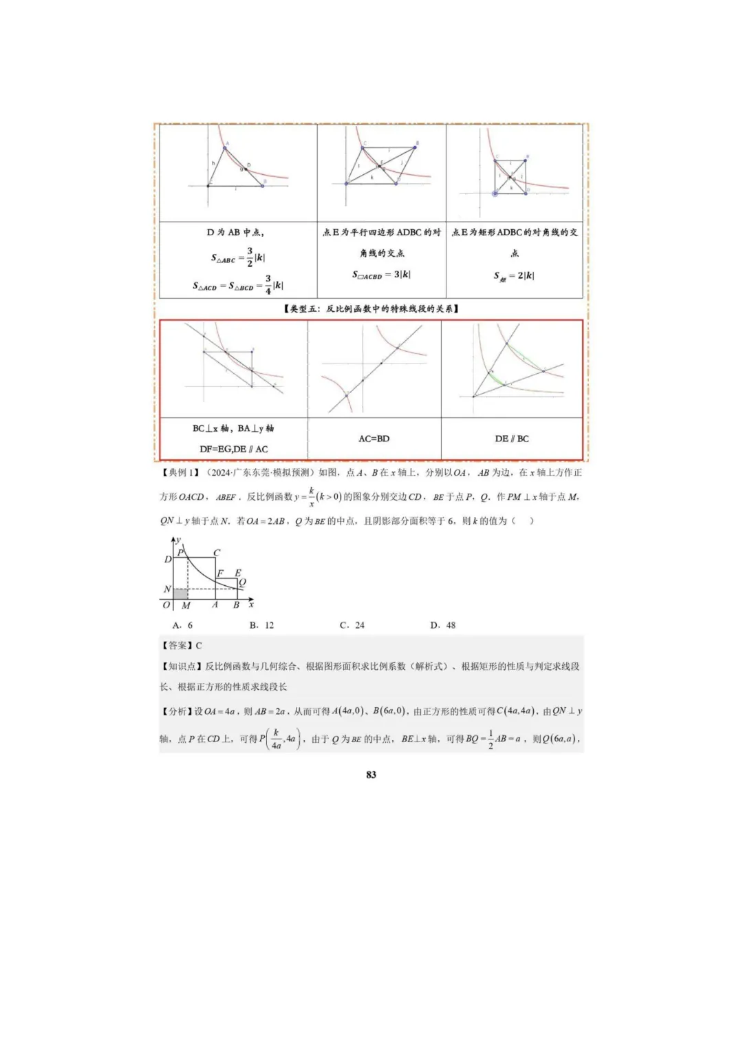 中考数学专题复习++专题05++反比例函数(5大模块知识梳理+5大考点+3大易错点)解析版 第85张
