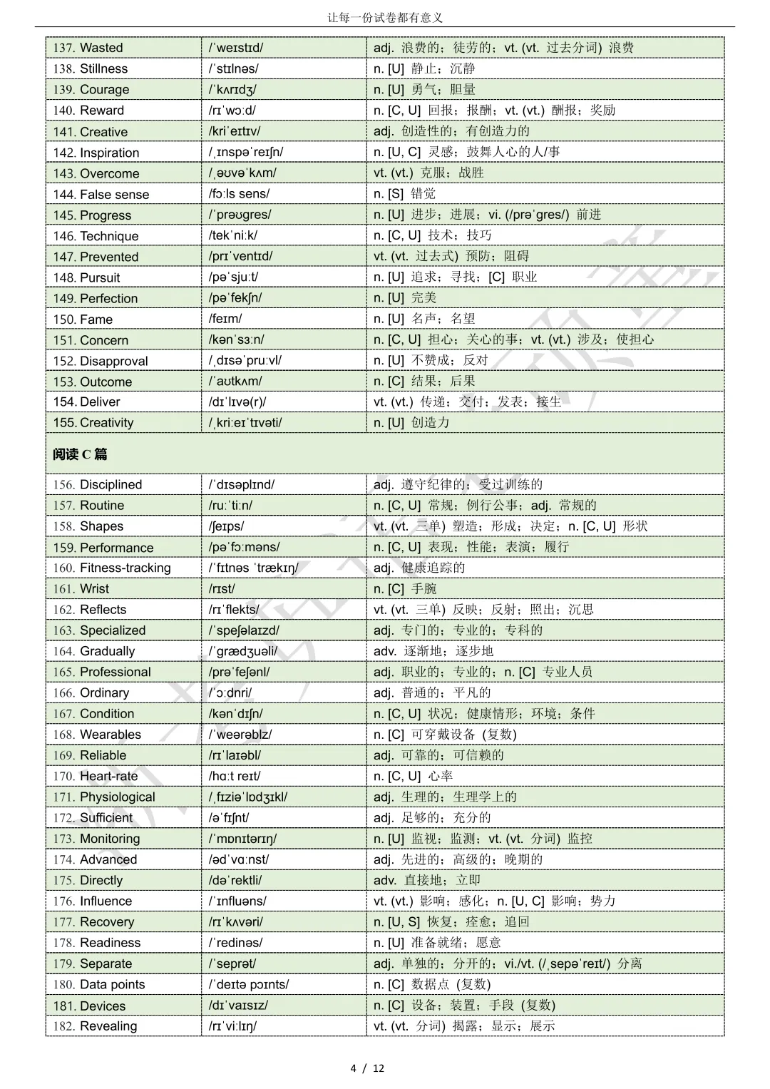 【试卷二次开发】词汇整理(509词!!!)2026年3月高三广东一模词汇分类总结 第4张