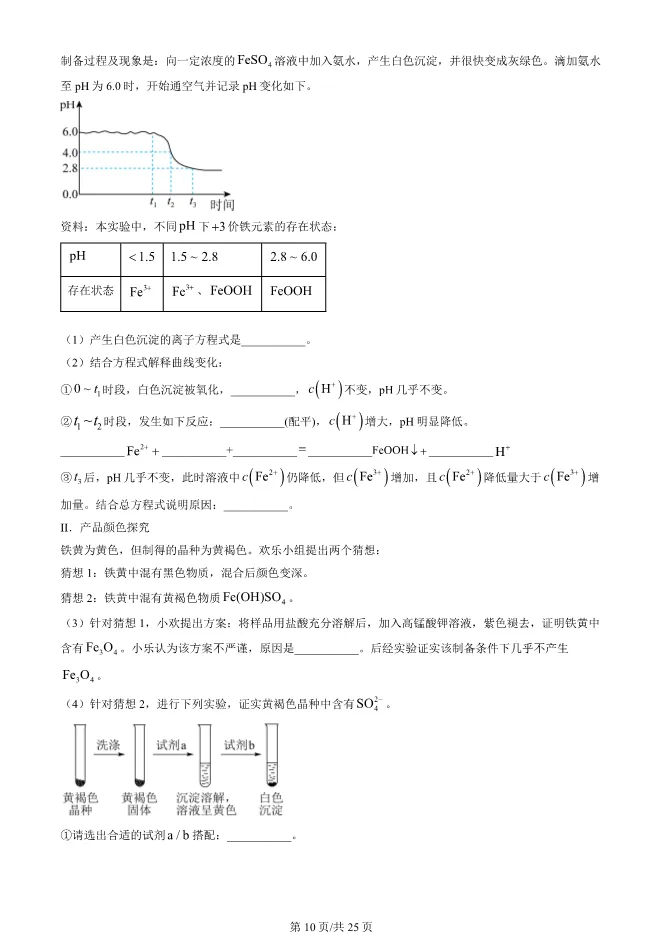 2025北京清华附中高一上册期末化学试卷(有答案)【可下载】 第10张