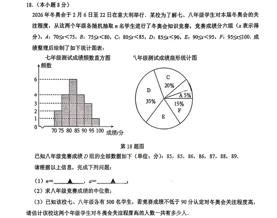 2026年3月沈阳七中九年数学作业调研试卷 第4张