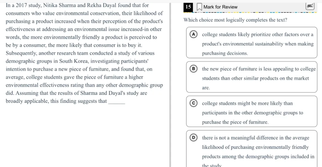 机考SAT真题解析—第七套 第16张