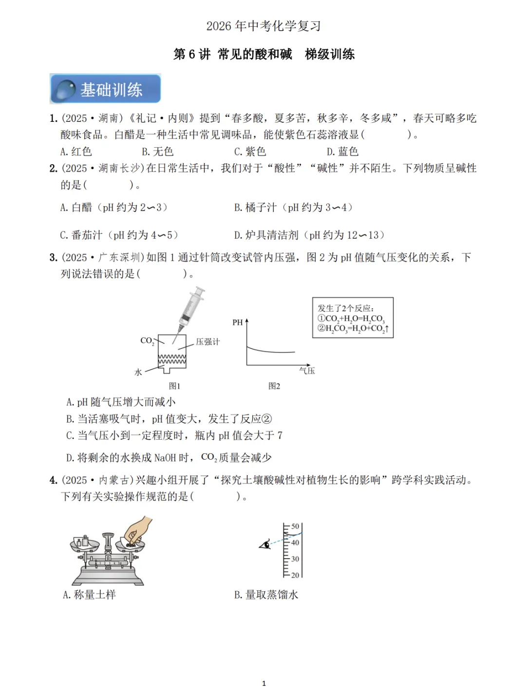 2026年中考复习:第6讲 常见的酸和碱 第40张