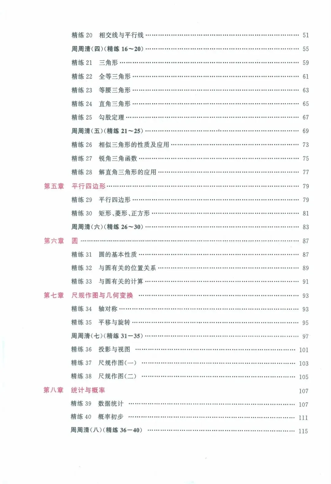 中考数学——40课时精练周周清(基础题) 第2张