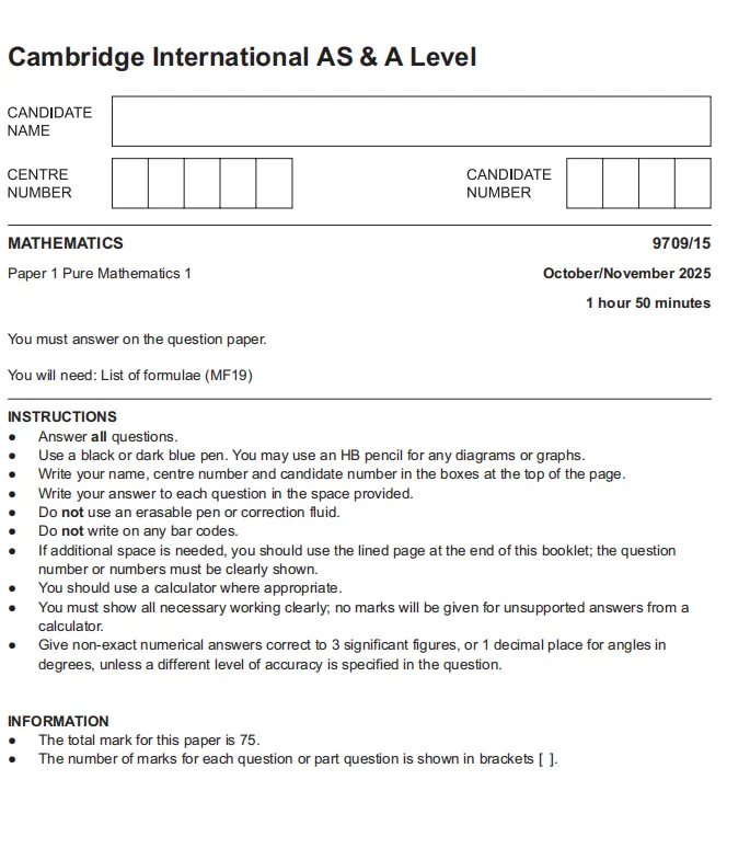 2025年ALEVEL秋季大考真题,数学/物理/化学电子版,速领! 第2张