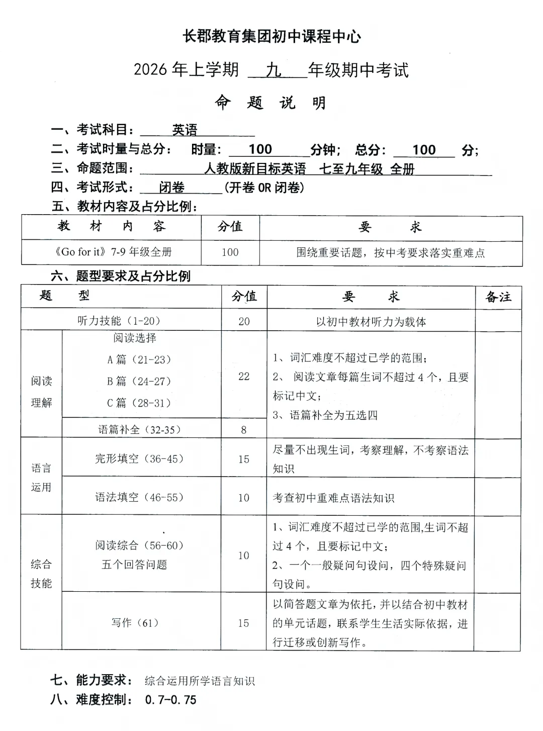 为避开体育中考,长郡集团紧急调整期中考试时间! 第17张 为避开体育中考,长郡集团紧急调整期中考试时间! 第17张
