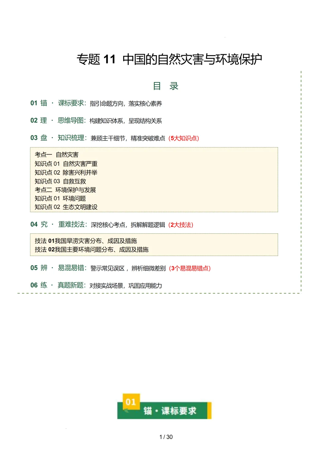 【初中资料】中考地理:《专项复习》专题11中国的自然灾害与环境保护(知识清单)(5大知识点2大技法3大易错点,知识+电子版+抓紧收藏可下载 第4张