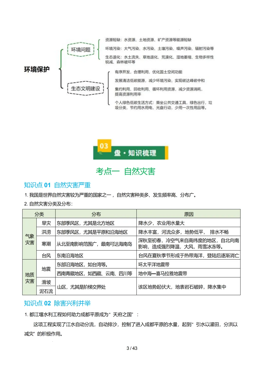 【初中资料】中考地理:《专项复习》专题11中国的自然灾害与环境保护(知识清单)(5大知识点2大技法3大易错点,知识+电子版+抓紧收藏可下载 第26张