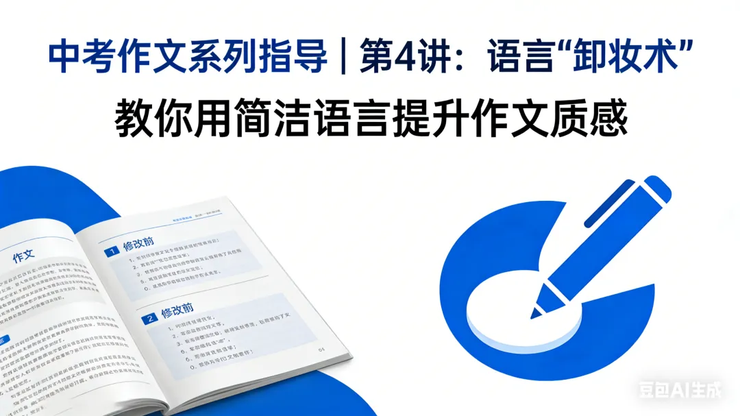 中考作文进化论|第4讲:语言“卸妆术”,教你用简洁语言提升作文质感 第1张