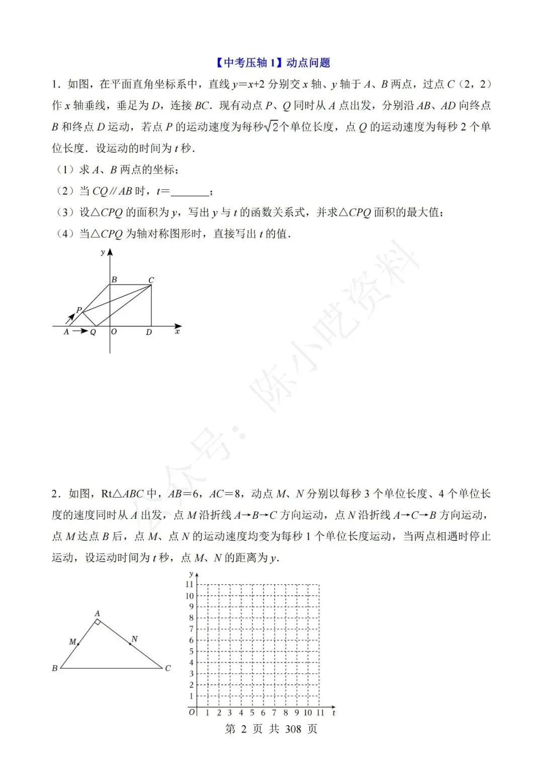 中考数学压轴题强化训练 第2张 中考数学压轴题强化训练 第2张
