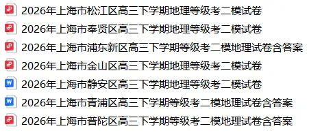 2026上海高三地理政治历史二模试卷合集分享(浦东/奉贤/松江/金山/青浦/普陀/静安) 第1张 2026上海高三地理政治历史二模试卷合集分享(浦东/奉贤/松江/金山/青浦/普陀/静安) 第1张
