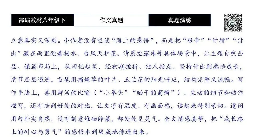 【作文-真题演练】八年级下-33-在路上-思维导图+解析+范文批注指导 第8张 【作文-真题演练】八年级下-33-在路上-思维导图+解析+范文批注指导 第8张