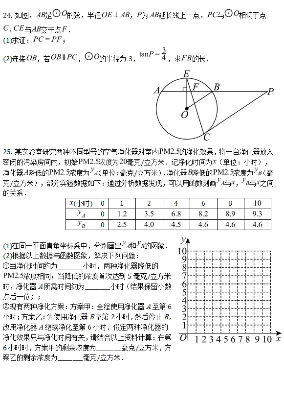 中考模拟||2026年北京市中国人民大学附属中学西山学校中考零模数学卷,含难题解析 第8张