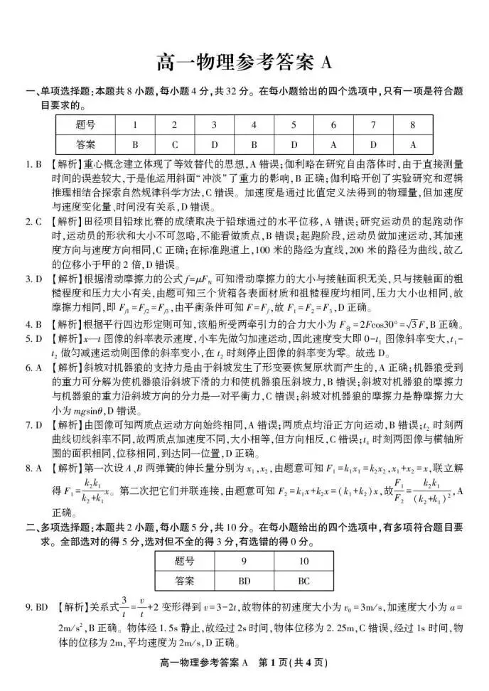 《高中试卷》安徽省皖江名校联盟2025-2026学年高一上学期12月联考物理(A) 第8张