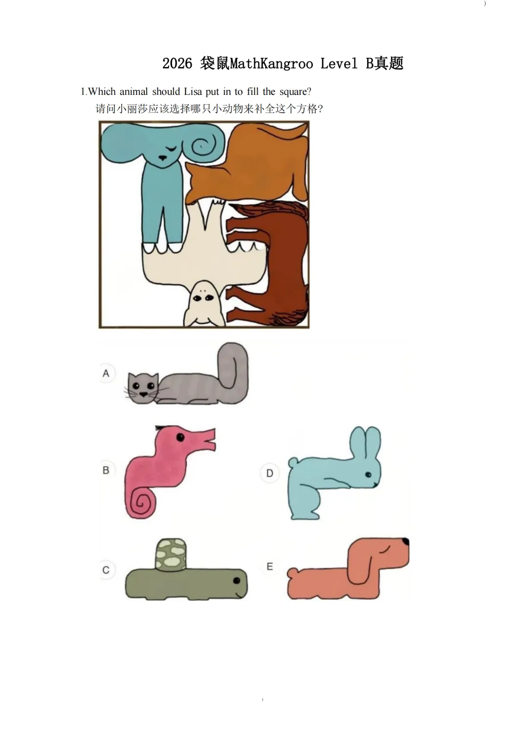 2026年袋鼠竞赛B等级真题解析完整版网盘链接! 第4张