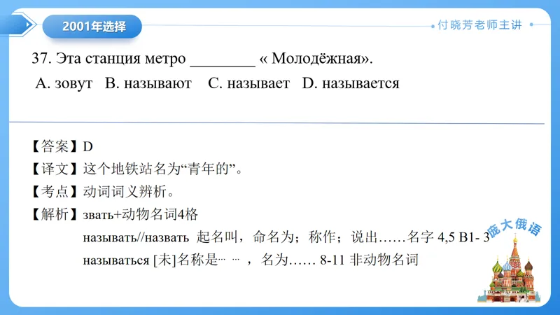 真题课件系列2001年语法选择题解析 第17张