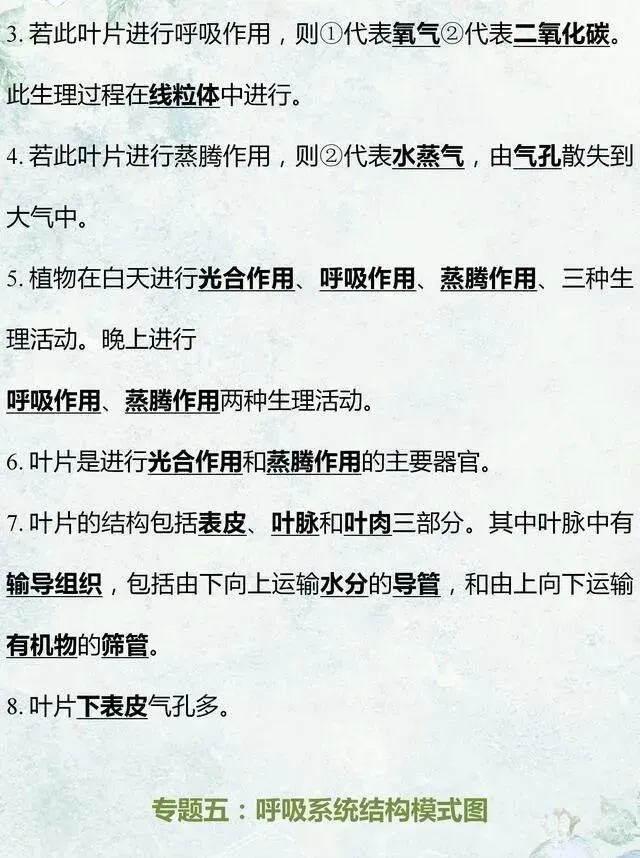 中考生物专题复习:识图作答专项练习,打印吃透,考试1分不丢! 第8张