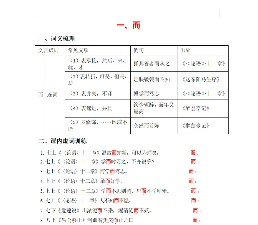 中考复习|课内文言文虚词过关训练 第3张