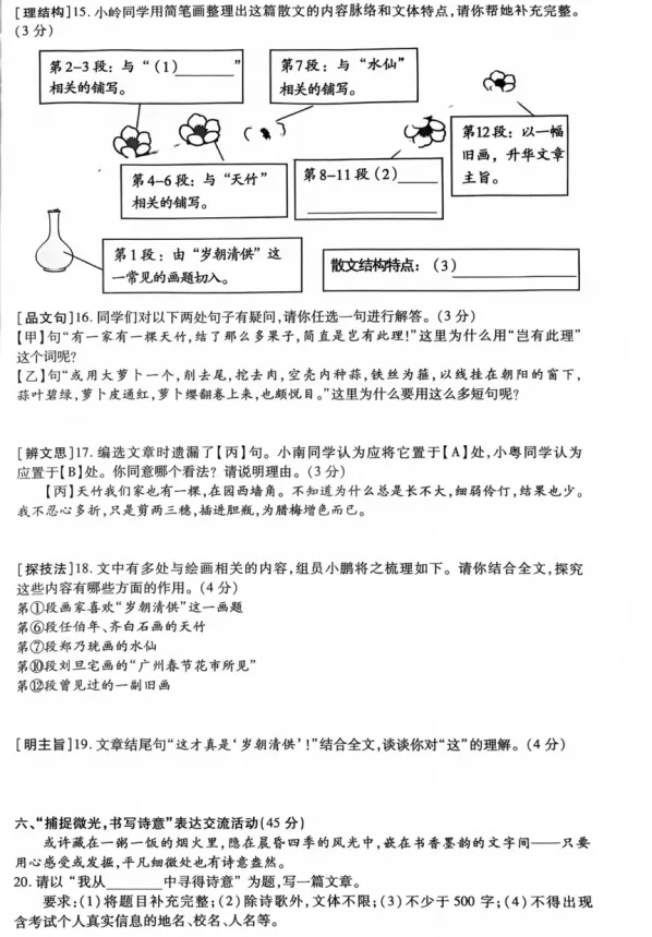 【中考模拟】2026年深圳市深圳中学体系联考中考一模语文试卷 第7张