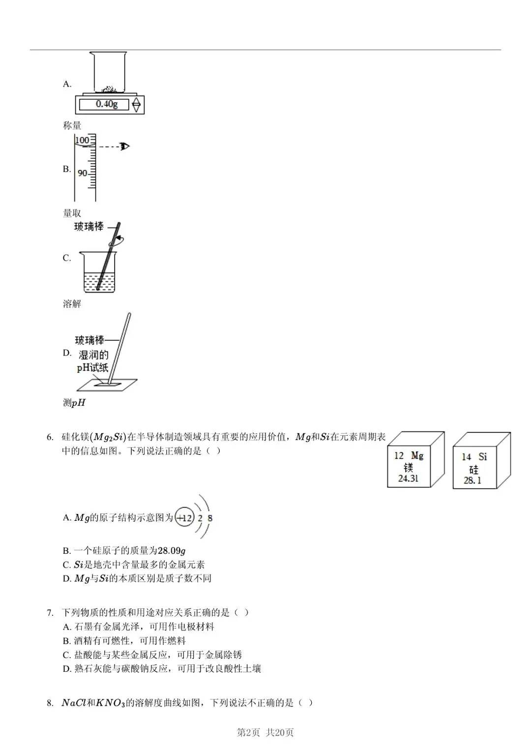 2025 年山东省六市中考化学试卷学习方法 第2张