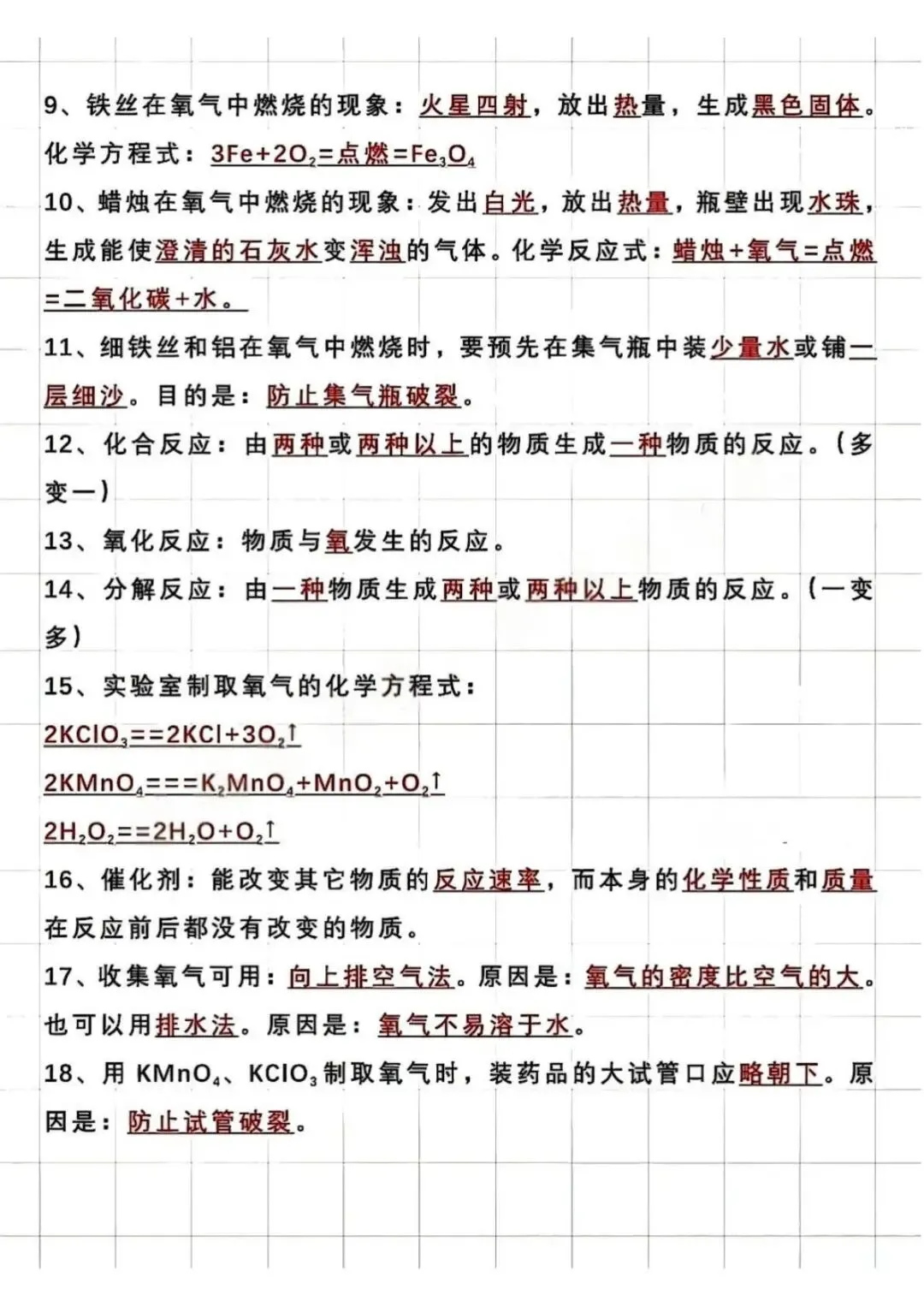 中考化学94个核心要点汇总 第4张