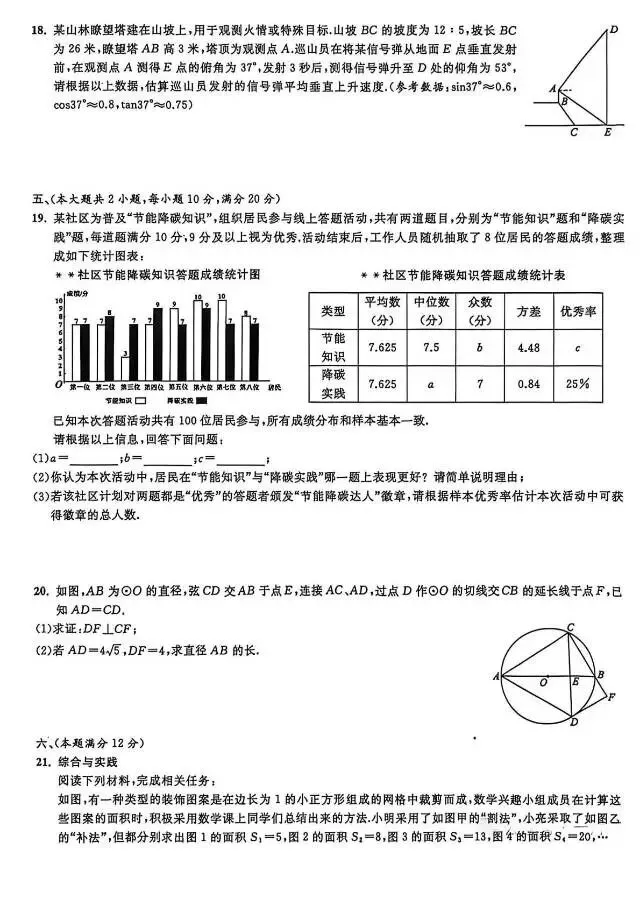 最新!2026合肥各区中考一模真题免费分享(结尾有完整PDF版本可下载) 第25张