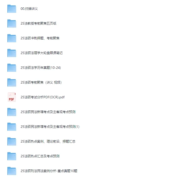 (25法硕)考研网课+讲义+视频+真题pdf大合集分享学习 第1张